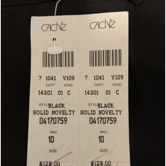 Cache Women’s Satin Trim Solid Black Novelty Pant Lace Up Detail Sz 10 NWT Flaw - Picture 4 of 10